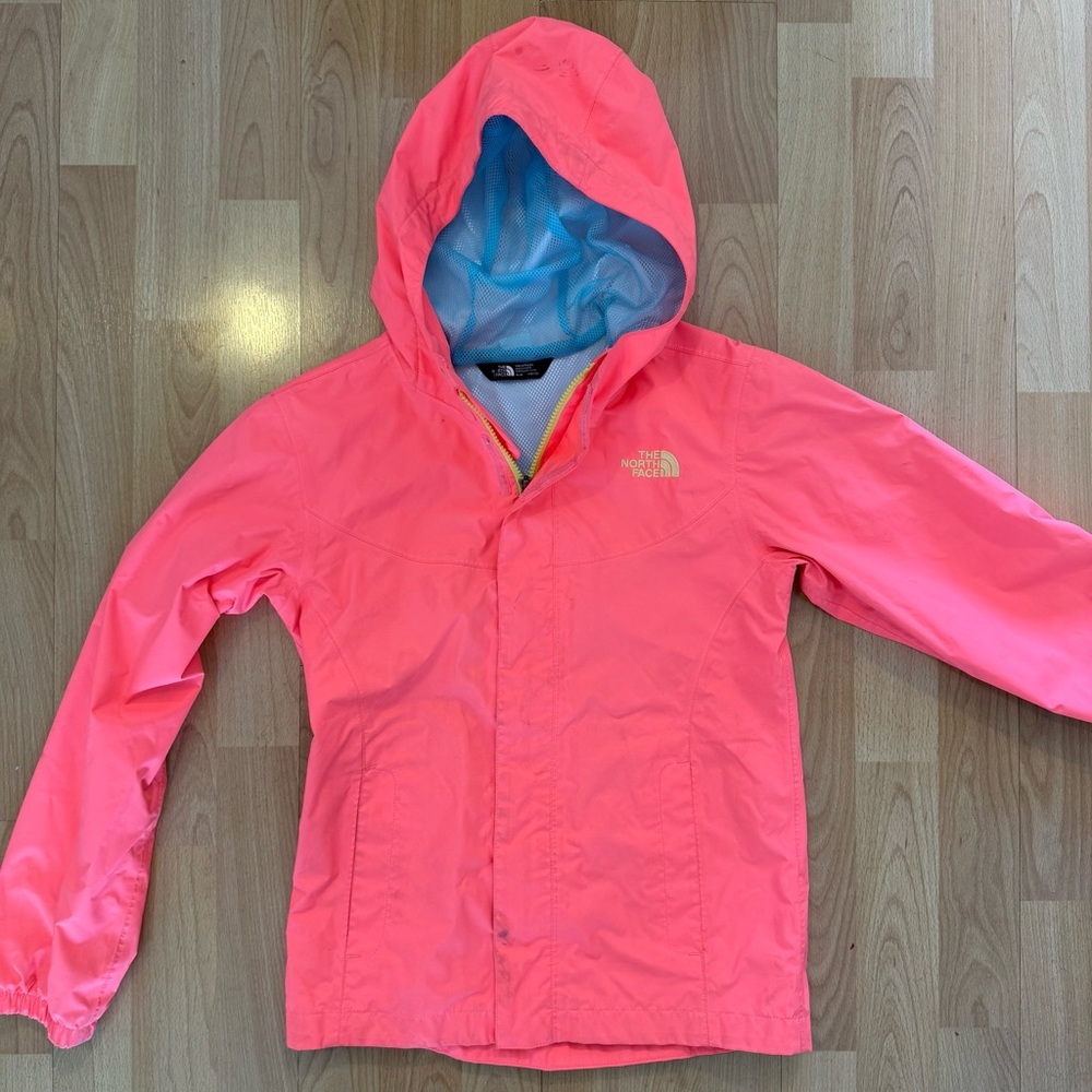 The North Face Pink Rain Jacket Size 10/12 Girl’s medium
